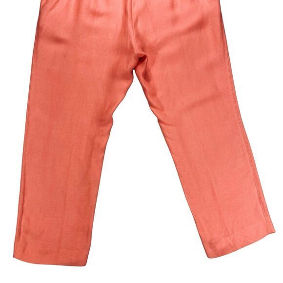 Dana Buchman Crop Pants Womens 16 Orange Linen Blend Lagen Look Classic Casual - Picture 7 of 14